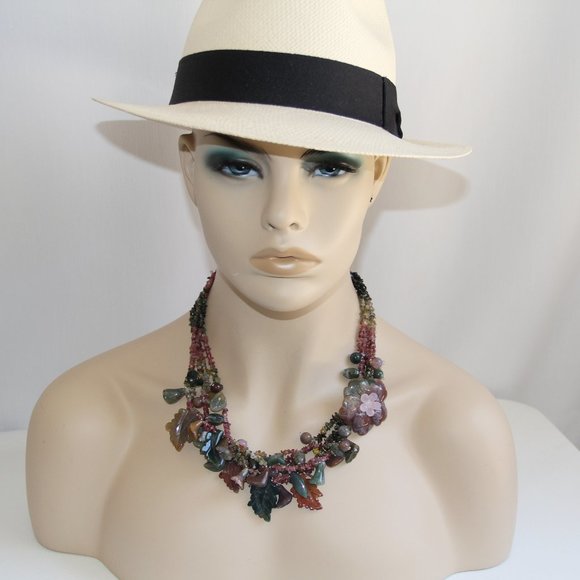 Tourmaline Onyx Nephrite Jade and More Gemstones Necklace